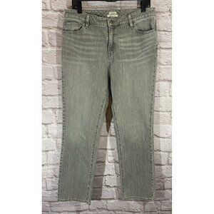 LL Bean Favorite Fit Jeans Womens Size 12 Regular Gray Denim Straight Casual